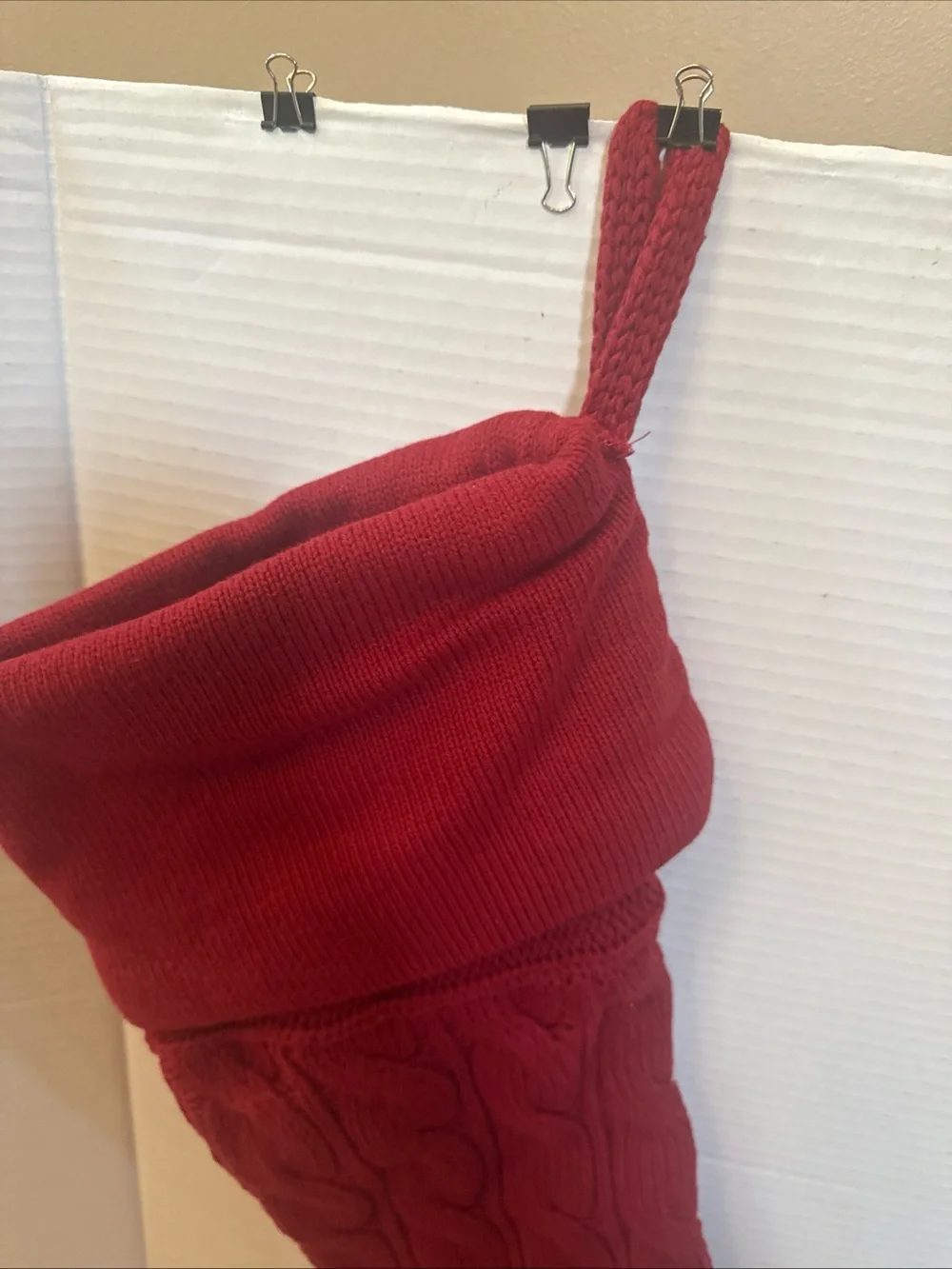 Pottery Barn cable Knit 26” Christmas Stocking NWOT